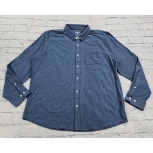 Rhone MENS XXL WFH Button Up Shirt Indigo Slate Blue Heather Moisture Wicking